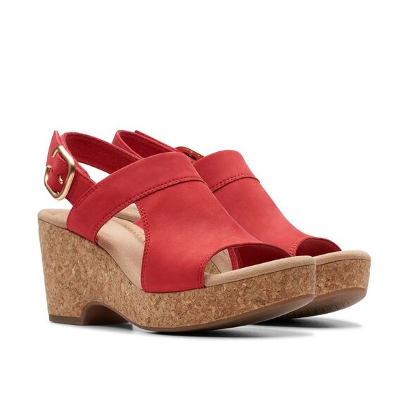 Clarks Womens Giselle Rose Red Shoes (NWT) - Picture 4 of 6